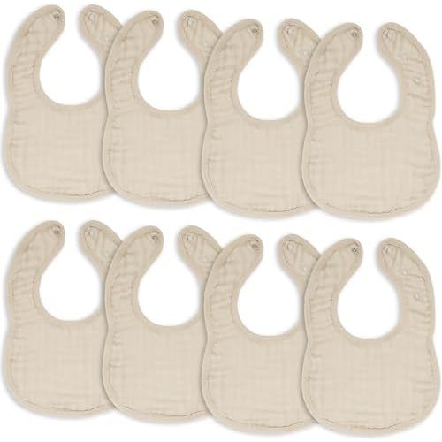 Comfy Cubs Muslin Baby Bibs, Drool Bibs, Adjustable with Easy Snaps, Teething & Drooling, Absorbent Bibs for Boys & Girls