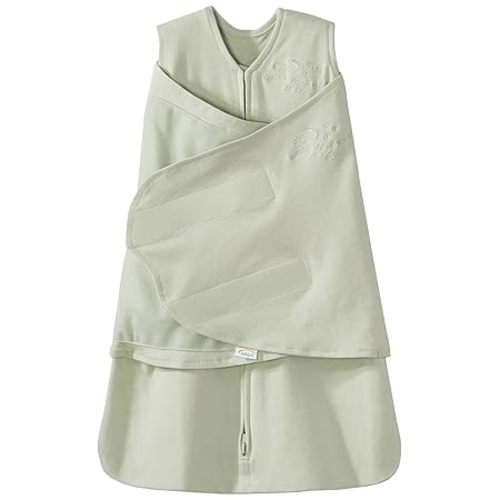 HALO 100% Cotton Sleepsack Swaddle, 3-Way Adjustable Wearable Blanket, TOG 1.5, Sage, Small, 3-6 Months