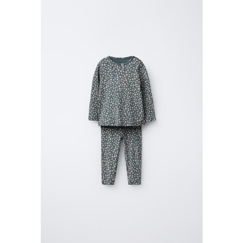 FLORAL TOP AND LEGGINGS SET - Petrol blue | ZARA United States