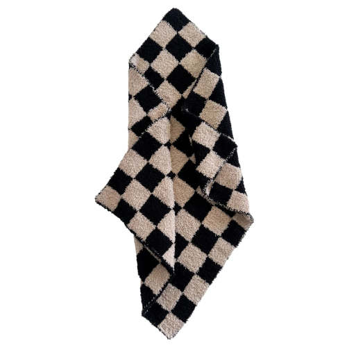Phufy Bliss Checker Mini Blanket-Black/Cocoa
