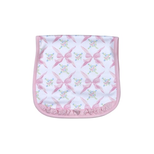 BOW-218 PINK BOWS  PIMA BURPING PAD