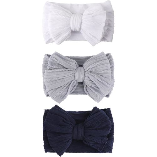 3 Pcs Baby Bows Headbands Nylon Newborn Baby Headbands Toddler Infant Hairbands with Big Bows for Baby Girl Newborn Essentials