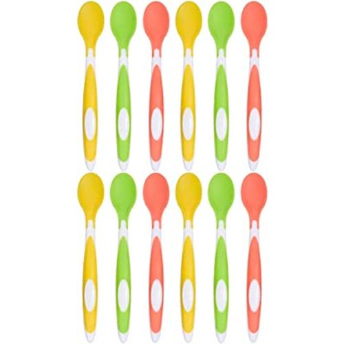 Amazon Brand - Solimo Soft Tip Baby Spoons (Pack of 12)