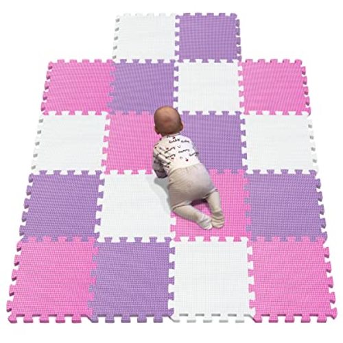 YIMINYUER Foam Exercise Mat | Gym Flooring Mats | Protective Interlocking Puzzle EVA Floor Tiles | Non Slip Rubber Cushion for Workout, Home Gym, Yoga R01R03R11G301018