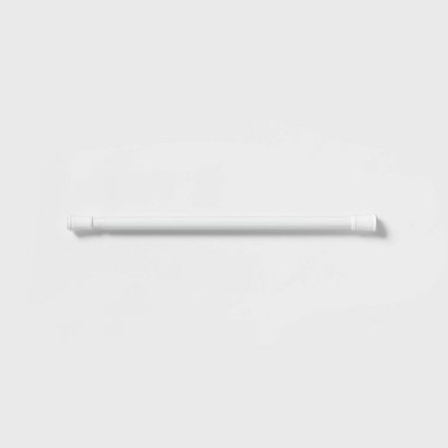 Tension Rod Stall White - Room Essentials™: Adjustable Metal Shower Curtain Rod, Powder-Coated Finish, 24"-40" Length