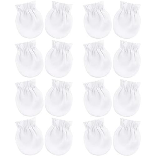 BQUBO Newborn Infant Toddler Mittens No Scratch Cotton Elastic Wrist Gloves Hypoallergenic for 0-6 Months Baby Boys Girls