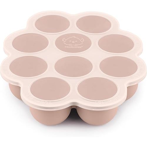 KeaBabies Silicone Baby Food Freezer Tray with Clip-on Lid, 2oz x 10 Pods Baby Food Freezer Molds, Breast Milk Freezer Tray, Dishwasher, Microwave, BPA-Free Baby Food Storage Tray (Dusk)