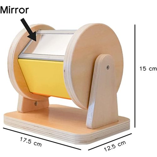 Montessori Wooden Rainbow Spinning Toy Drum | Montessori Baby Toy 3 Months - 2 Years Old + | Educational Toys for Early Development | Baby Montessori Toys