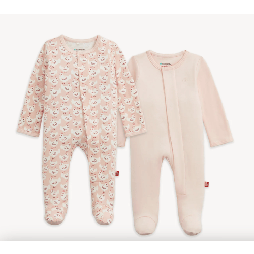 Magnetic 2-Pack Footie - Pink Farm Combo (0-3)
