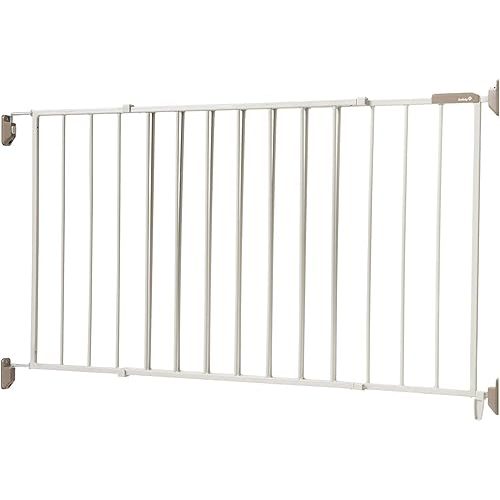 Safety 1st Wide and Sturdy Gate fits 40-60" wide, and 26.5" tall, Hardware mounted Metal Swing gate, Perfect for Babies and Pets, White