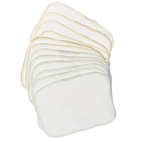 Organic Brushed Cotton Wash Cloth - Pack of 12
