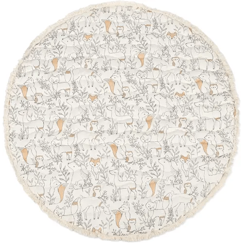 Crane Baby Activity Mat, Infant and Baby Quilted Playmat for Boys and Girls, Woodland Print, 40” x 40”