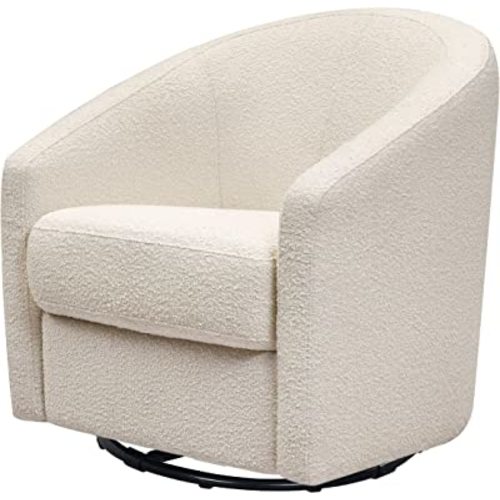 Babyletto Madison Swivel Glider in Polyester Ivory Boucle, Greenguard Gold and CertiPUR-US Certified