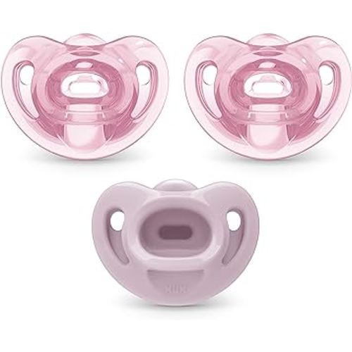 NUK Comfy Orthodontic Pacifiers, 0-6 Months, 3 count (Pack of 1)