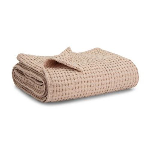 Baby Waffle Blanket, 40" X 40" By Comfy Cubs - Blush