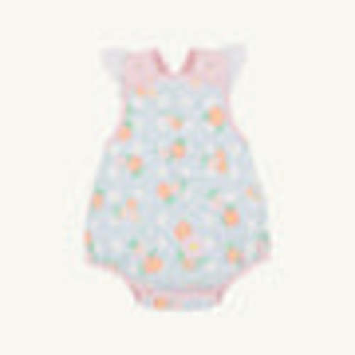Saylor Sunsuit - Cayman Island Cane with Palm Beach Pink