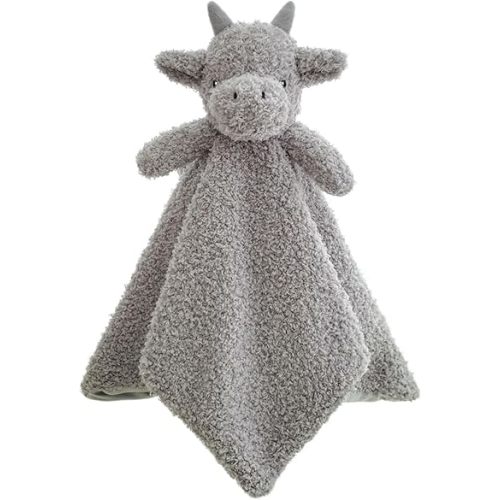 Baby Gray Dragon Soft Stuffed Animal Security Blanket, Plush Dinosaur Character Lovey Blanket, Baby Shower/Nursery Gift, Newborn Infant Toddler Snuggle Blankie for Boys Girls, 14 Inches