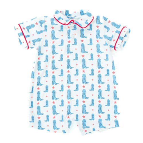 Red, White, and Blue Boots Harold Romper