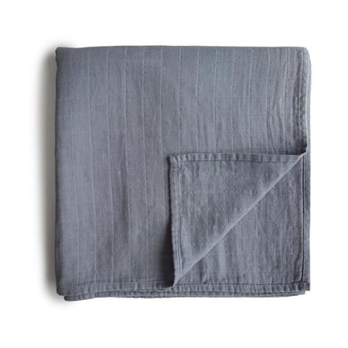 Mushie Muslin Baby Swaddle Blanket Organic Cotton (Tradewinds)