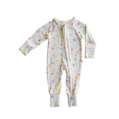 Confetti | Bamboo Zip Romper - size: 0-3M