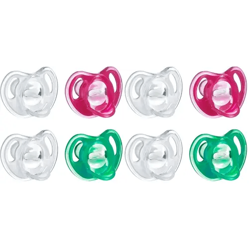 Tommee Tippee Ultra-Light Silicone Pacifier, Symmetrical One-Piece Design, BPA-Free Silicone Binkies, 18-36m, 4-Count (Pack of 2)
