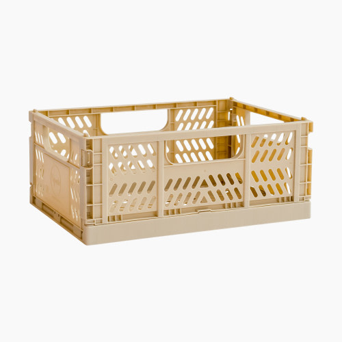 3 Sprouts Modern Folding Crate - Sand, Medium, 1