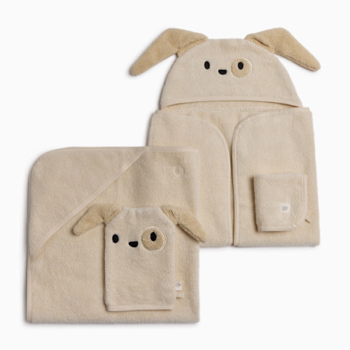 Cozy Critter Organic Cotton Bath Time 4-Piece Set - Dog