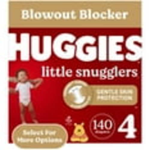Huggies Little Snugglers Diapers, Size 4, 140 Ct, Leak-Free, Skin Protection