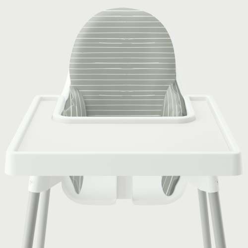 Highchair Cushion Cover - Bone Stripes on Sage – Yeah Baby Goods