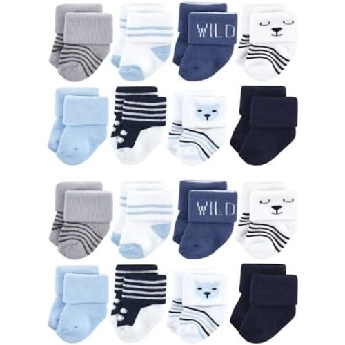 Hudson Baby Unisex Cotton Rich Baby Terry Socks 16-Pack