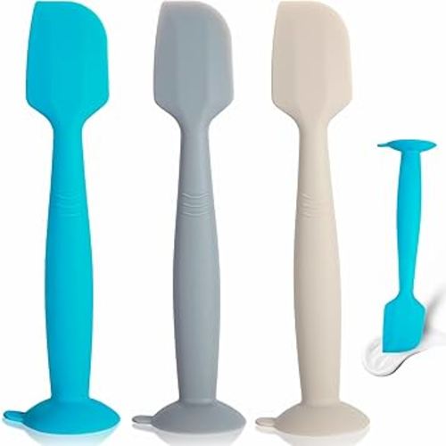 Butt Paste Spatula Butt Spatula Baby Diaper Cream Spatula 3 Pcs,Soft Silicone Baby Butt Spatula Diaper Spatula,Diaper Cream Applicator,Diaper Rash Cream Applicator with Suction Base