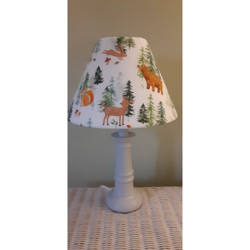 Woodland Nursery/accent lamp, deer bear bunny Fox Hedgehog baby table lamp, animal Nursery lamp, Forest Animal lamp/gift, pine tree lamp