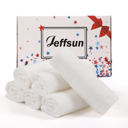 Baby Washcloths 6 Pack, 10x10 inch Heavenly Soft Small White Wash Cloths for Face and Body, Gentle & Safe Face Towel on Sensitive Skin, Baby Essentials Bath Shower Gifts for Newborn Kid Toddler Child