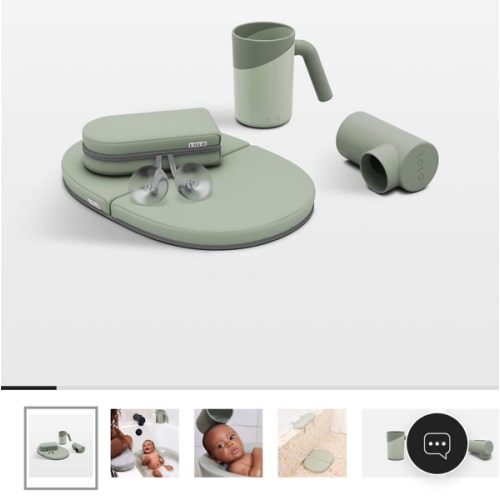 Lalo Sage Green Baby Bathtime Essentials