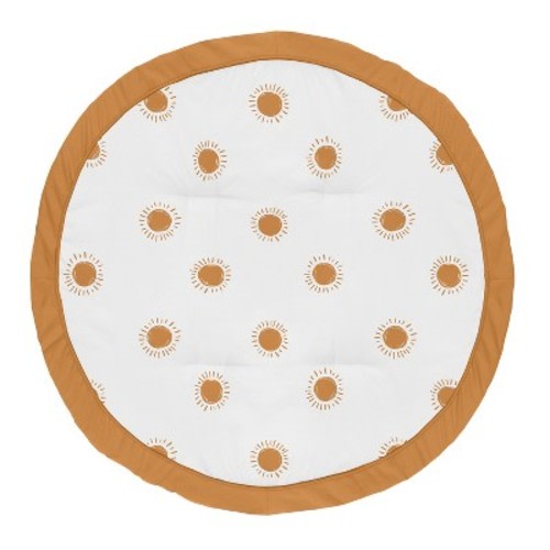 Sweet Jojo Designs Boy or Girl Gender Neutral Unisex Baby Tummy Time Playmat Boho Sun White and Orange