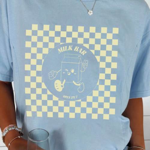 Checkered Milk Carton Nursing Tee