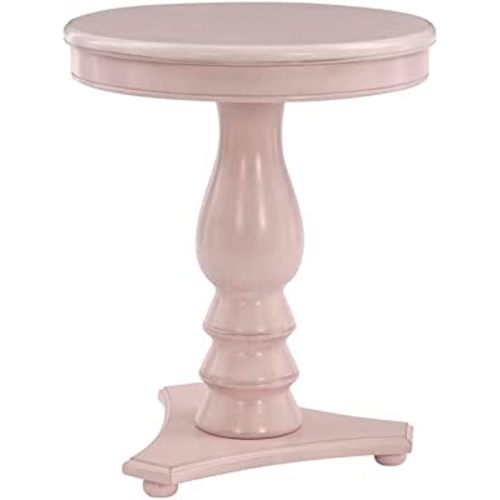 Powell Furniture Linon Bree Wood Accent Side Table in Pink