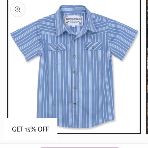 Vintage Blue Stripe Short Sleeve Pearl Snap (Toddler-Adult) – Cowkid Clothing Company