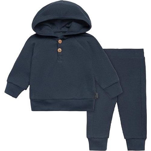 Modern Moments by Gerber Baby Boys' Mini-Waffle 2-piece Hoodie and Pant Set
