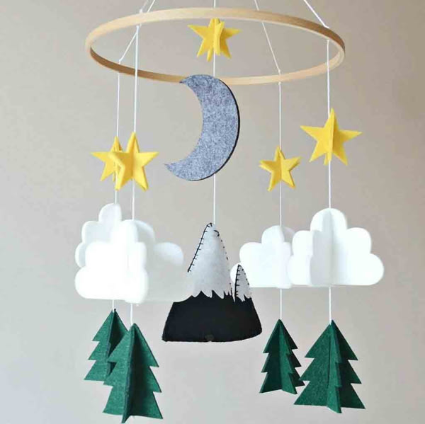 Woodland Felt Hanging Crib Mobile