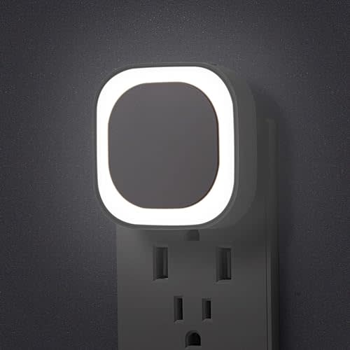 YUNLEX 2 Pack Plug in Dimmable Night Light, Auto Dusk to Dawn Sensor, Bright LED Wall Night Light, Soft Glow, Daylight White Nightlight for Bathroom, Hallway, Stairs, Kitchen, Bedroom, Garage