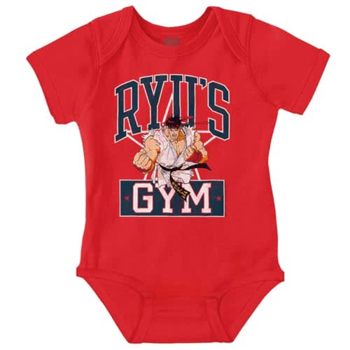 Brisco Brands Street Fighter Ryu's Gym Workout Baby Bodysuit Jumper Boys