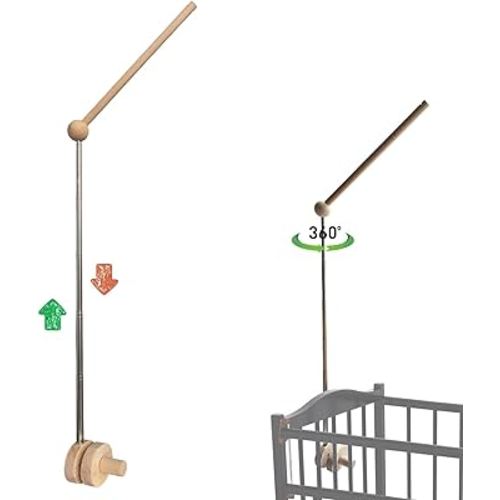 Baby Crib Mobile Arm - 45 Inch Free Stretching Arm Adjustable Mobile Holder for Crib Baby Girls Boys Nursery Mobile Hanger Decor