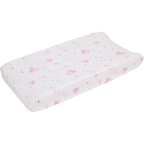 Disney Minnie Mouse Twinkle Twinkle Minnie Pink and White Super Soft Velboa Changing Pad Cover