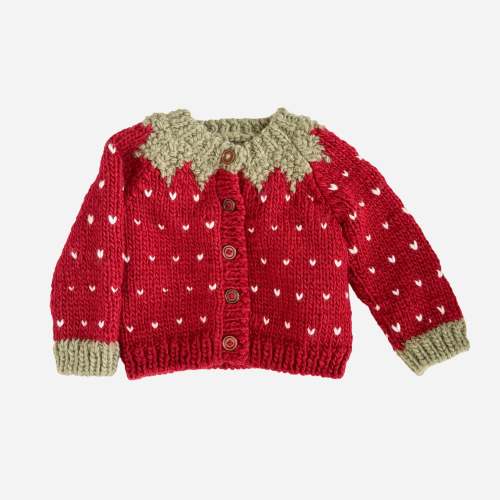 Strawberry Cardigan, Red