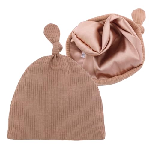 Silky Satin Lined Newborn Hat Hair Care Knot Beanie Hats for Infant Baby Boys Girls Caps 0-6 Months