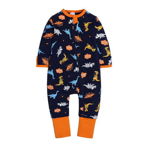 Luxalzxs Double Zipper Onesies for Baby Boy Girl Newborn Toddler Long Sleeve Cute Soft Cotton Romper Onesies 3 Months-3 Years