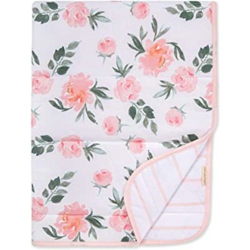 Burt's Bees Baby - Reversible Blanket, Nursery, Stroller & Tummy-Time Organic Jersey Cotton Quilted Infant & Toddler Bedding