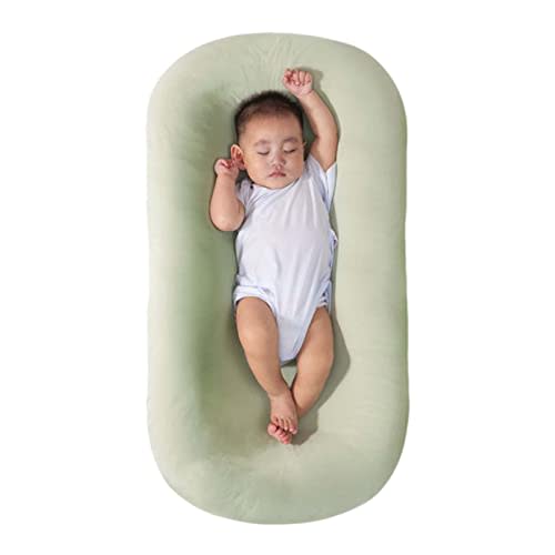 Baby Lounger Pillow for Newborn, Newborn Lounger Nest Sleeping for Baby in Bed, Infants Lounger for Boys & Girls (Green, 29.5 * 19.3in)