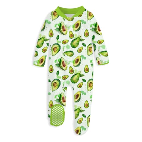 uideazone Baby Girls Footed Pajamas Zip-Front One-Piece Sleeper Non-Slip Footie Cute Pattern Jumpsuit PJs 0-12 Month
